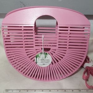 Painted Bamboo Handbag / Crossbody purse